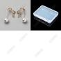 1Par de pendientes de aleación con microengaste de circonitas cúbicas transparentes, con abalorios de rhinestone, lazo