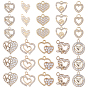 40шт 10 кулон из сплава с кристаллами и стразами, сердце и плоские круглые подвески