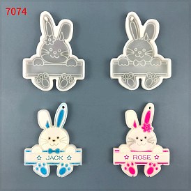 Rabbit Silicone Pendant Molds, For Resin Casting Molds, for UV Resin, Epoxy Resin Easter Jewelry Making
