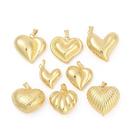 Латунные подвески, сердце, без свинца и без кадмия, долговечный, стойки покрытие