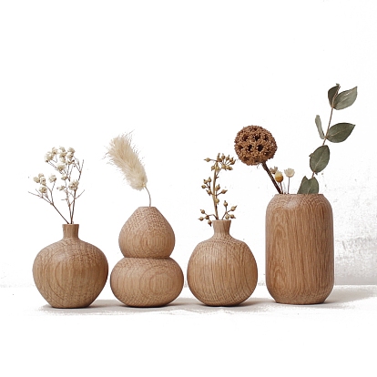 Wooden Vase, Vase For Dried Flowers, for Home Office Wedding Table Decoration