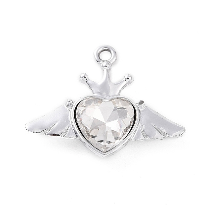 Подвески из сплава и страза, платиновые подвески в виде крыльев и сердечек