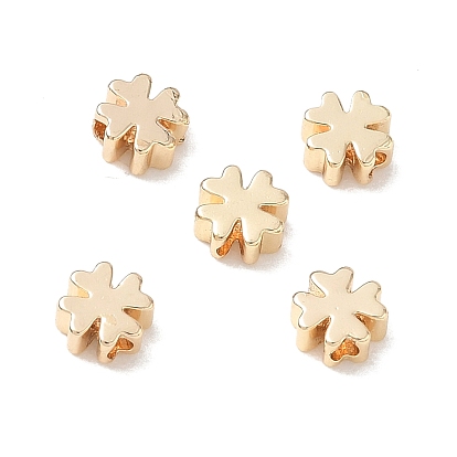Perles en laiton, trèfle, plaqué longue durée, crémaillère plaquage, sans plomb et sans cadmium, réel 18 k plaqué or