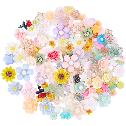 3 наборы 150 шт. непрозрачные смоляные кабошоны, цветок