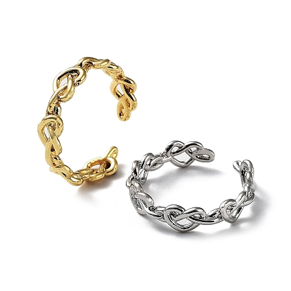 Anillos abiertos de latón para mujer, nudo de corazón