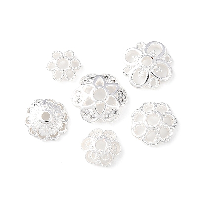 Шапочки и конусы для бусин, латунные, цветок, без кадмия и без свинца, стойки покрытие, долговечный