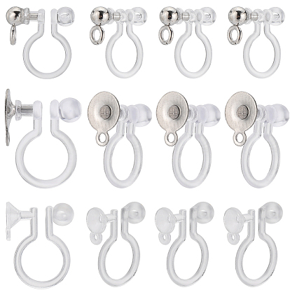 60шт 3 стили пластиковые u-образные клипсы для сережек, с 304 фурнитурой из нержавеющей стали