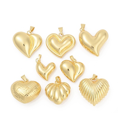Латунные подвески, сердце, без свинца и без кадмия, долговечный, стойки покрытие