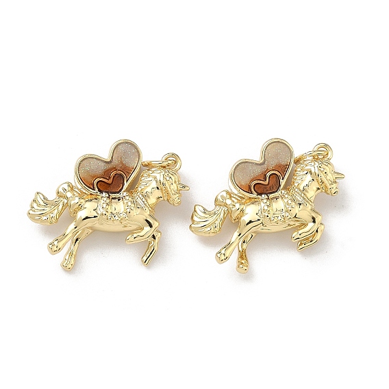 Латунные эмалевые подвески, единорог с подвесками в виде сердечек, без кадмия и без свинца, долговечный, стойки покрытие