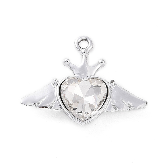 Подвески из сплава и страза, платиновые подвески в виде крыльев и сердечек