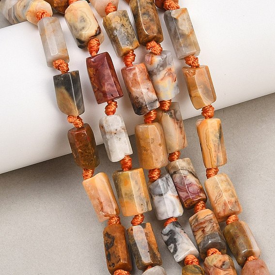 Природные сумасшедший агат бисер нитей, колонка, граненые