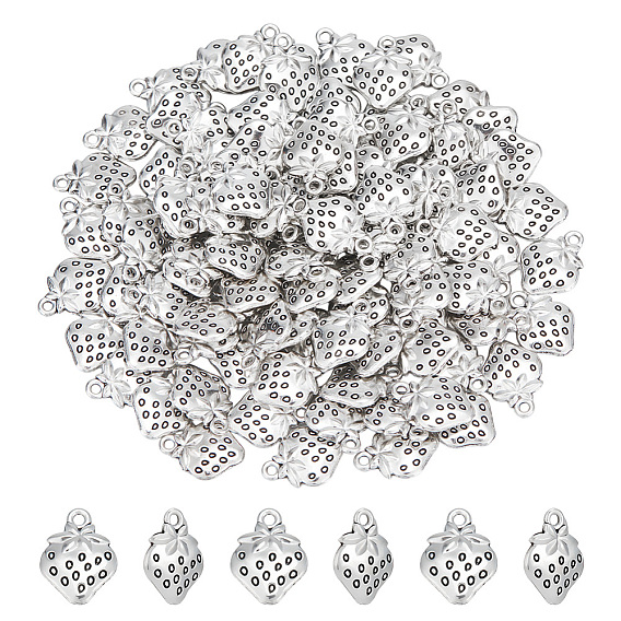 100 шт. Подвески из сплава в тибетском стиле, клубника прелести