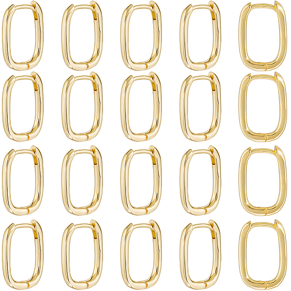 10пары латунных серег-колец Huggie Hoops, овальные