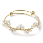 Acrylic Imitation Pearl & 304 Stainless Steel Adjustable Bangles for Women