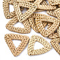 Handmade Reed Cane/Rattan Woven Linking Rings, For Making Straw Earrings and Necklaces,  Triangle