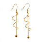 Ion Plating(IP) 304 Stainless Steel Dangle Earrings, Twisted