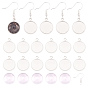 DIY Earring Making Kits, with 12mm Transparent Clear Glass Cabochons, Brass Pendant Cabochon Settings and Brass Earring Hooks