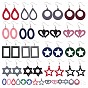 SUNNYCLUE DIY Dangle Earring Making Kits, with Printed Wooden Geometric Pendants and Brass Earring Hooks, Mixed Shape