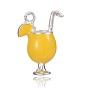 Silberfarbene Emaille-Becheranhänger aus legierter Legierung, ein Glas Saft