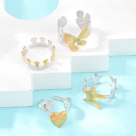 304 открытые кольца манжеты из нержавеющей стали, золотые и нержавеющая сталь цвет