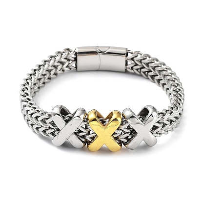 Ионное покрытие (IP) 304 браслеты из поперечной цепи из нержавеющей стали для мужчин и женщин