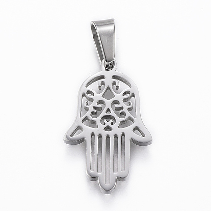 Pendentifs en acier inoxydable, hamsa main / main de fatima / main de miriam