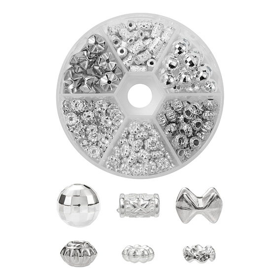 Rhinestones & CCB Plastic Spacer Beads, Rondelle, Flower, Flat Round with Wave, Column, Round