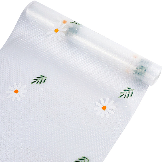 Моющиеся коврики из полиэтилена для ящиков, холодильник, прямоугольник с ромашкой