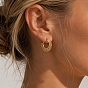 Brass Micro Pave Clear Cubic Zirconia Hoop Earrings for Women, Fan