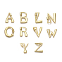 Brass Screw Carabiner Lock Charms, for Necklaces Making, Real 18K Gold Plated, Nickel Free, Letter