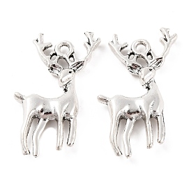 Tibetan Style Alloy Pendants, Christmas Reindeer/Stag, Cadmium Free & Lead Free, 27x18.5x3.5mm, Hole: 1.5mm, about 505pcs/1000g