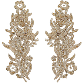 1пара тканевых нашивок на одежду, цветок