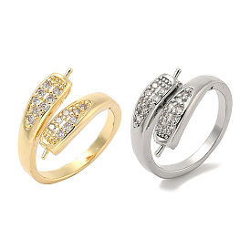 Латунные микрофибровые кубические цирконии чашки колец оправы, для полуполых бусин 