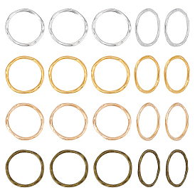 120шт 4 цвета сплава соединительные кольца, текстурированная форма кольца