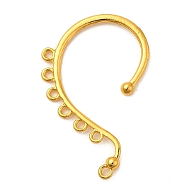 Rack Plating Alloy Ear Cuff Findings, with 7 Loops, Ear Wrap Earring Hooks for Non Piercing Earring Making, Cadmium Free & Lead Free