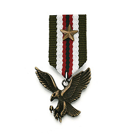 Épinglette pendentif aigle en alliage de zinc, médaille de broche en polyester pour hommes