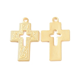 Ion Plating(IP) 304 Stainless Steel Pendants, Cross Charms, Religion