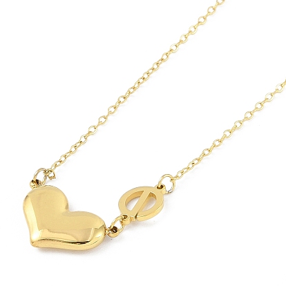 Chapado de iones (ip) 304 collares con colgante de corazón de acero inoxidable para mujer