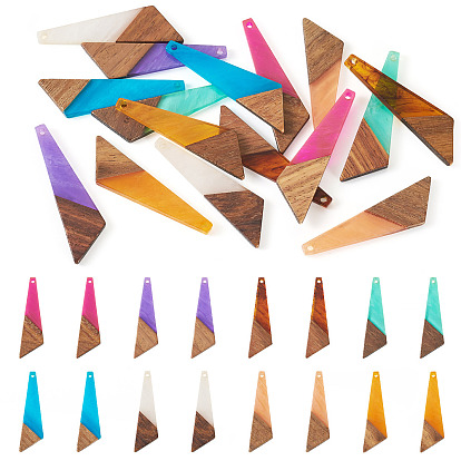 16шт 8 цвета подвески из смолы и дерева, треугольник прелести