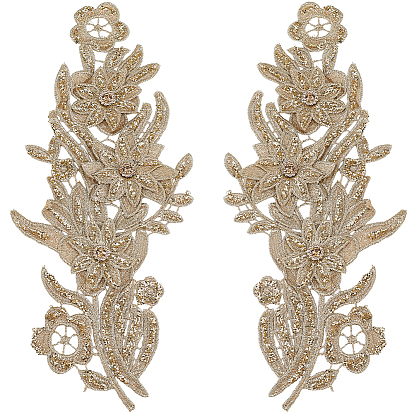 1пара тканевых нашивок на одежду, цветок