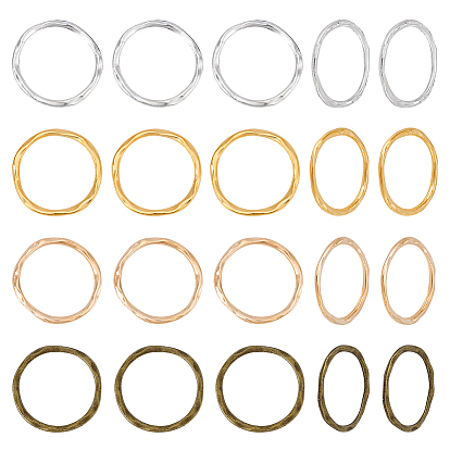120шт 4 цвета сплава соединительные кольца, текстурированная форма кольца