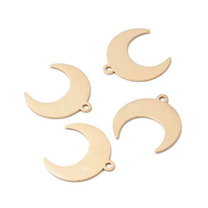 Ion Plating(IP) 304 Stainless Steel Pendants, Horn/Crescent Moon