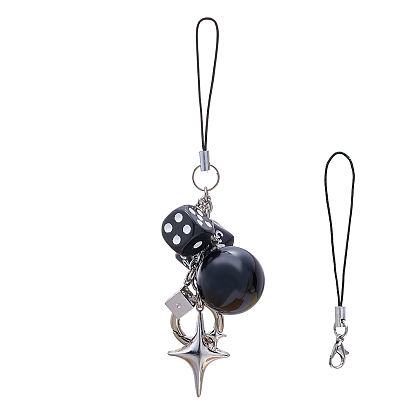 Игральные кости в форме звезды из сплава и ремни для мобильного бильярда из смолы №8