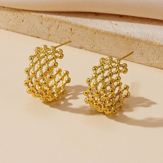 304 из нержавеющей стали серьги, сетка в форме буквы С