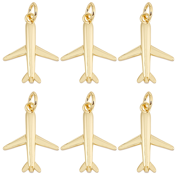 10 латунные подвески шт., самолет прелести, с целью перехода в кольце, долговечный, без свинца и без кадмия