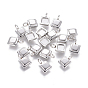 Non-Tarnish 304 Stainless Steel Pendant Cabochon Settings, Square