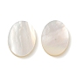 Natural White Shell Cabochons, Flat Oval