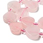 Natural Rose Quartz Beads Strands, with Seed Beads, Heart