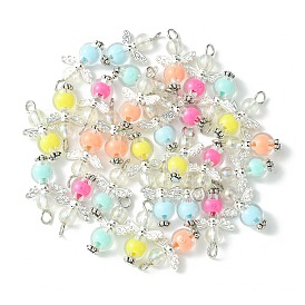 5 наборы акриловых подвесок, с бусинами сплава, старинное серебро и платина, ангел