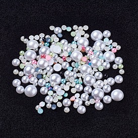 Imitation acrylique cabochons de perles, demi-tour / dôme